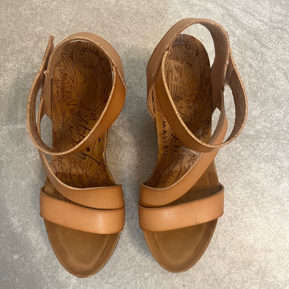 Blowfish Tan Wedge Sandals - Picture 2 of 7